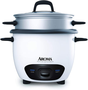 Aroma 6-Cup Pot-Style Rice Cooker & Food Steamer - Refurbished