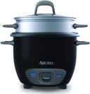 Aroma 6-Cup Pot-Style Rice Cooker & Food Steamer - Refurbished