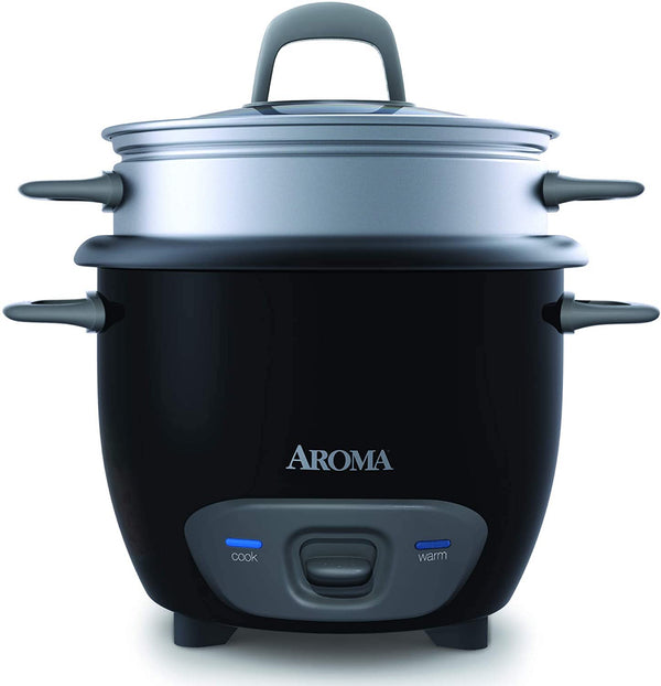 Aroma 6-Cup Pot-Style Rice Cooker & Food Steamer - Refurbished