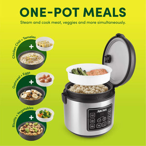 Aroma 20-Cup Digital Rice Cooker & Food Steamer - Refurbished