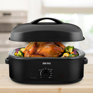 Aroma 18QT Electric Roaster Oven w/ High Dome Lid - Refurbished