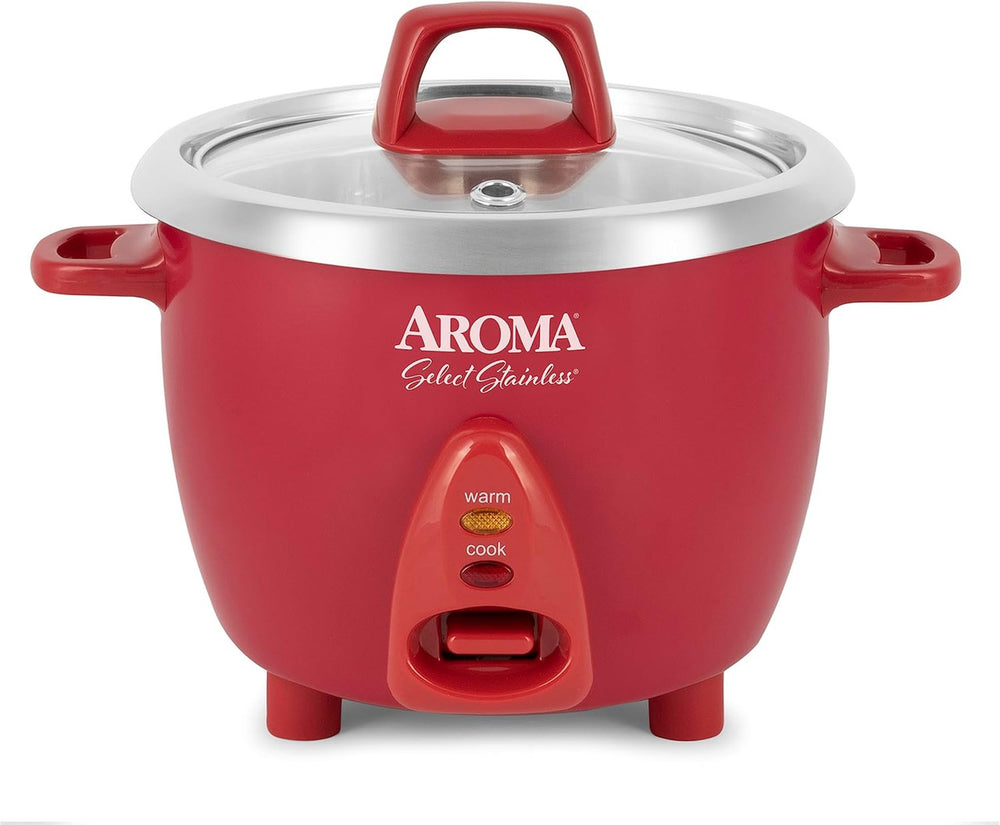 Aroma Select 6-Cup Rice Cooker & Warmer (Red) - Refurbished