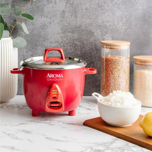 Aroma Select 6-Cup Rice Cooker & Warmer (Red) - Refurbished