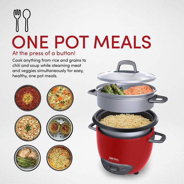 Aroma 14-Cup Pot-Style Rice Cooker & Food Steamer - Refurbished