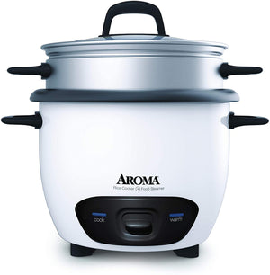 Aroma 6-Cup Pot-Style Rice Cooker & Food Steamer - Refurbished