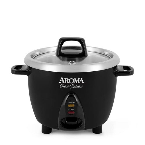 Aroma Select 6-Cup Rice Cooker & Warmer (Black) - Refurbished