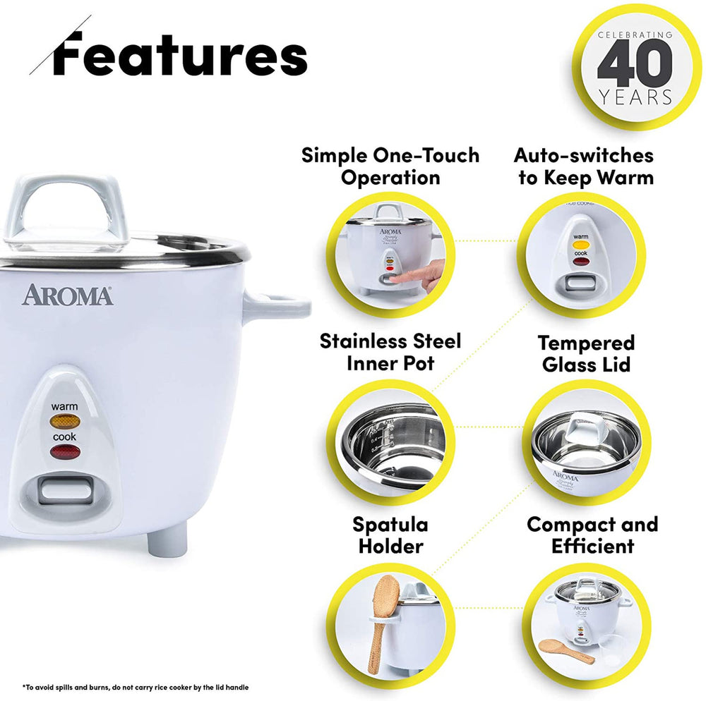 Aroma Select 6-Cup Rice Cooker & Warmer - Refurbished