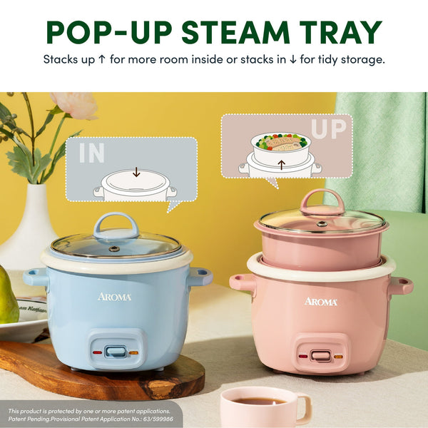 Aroma 4-Cup Rice Cooker & Food Steamer - Refurbished