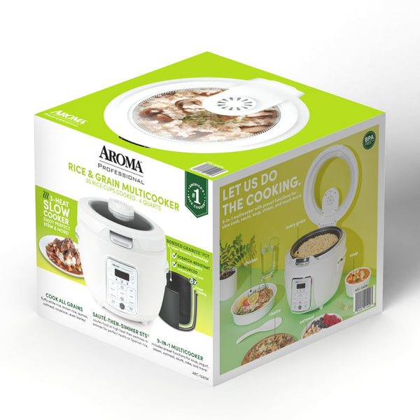 Aroma 20-Cup Electric Rice Cooker (White) - Refurbished